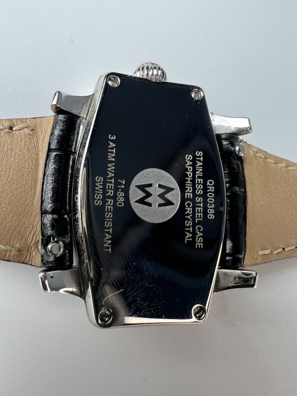 RARE MICHELE Coquette Retro Watch MOP Dial - Black Leather Belt - SWISS - Picture 7 of 12